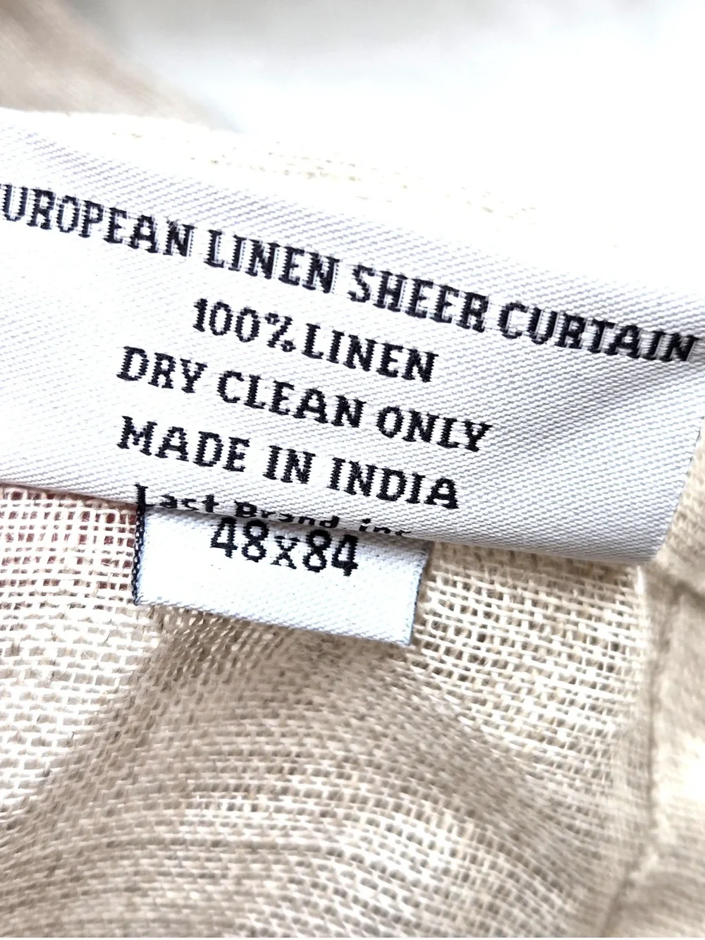 NWOT QUINCE Set Of 4 48x84 European Linen Sheer Curtains Flax 9813